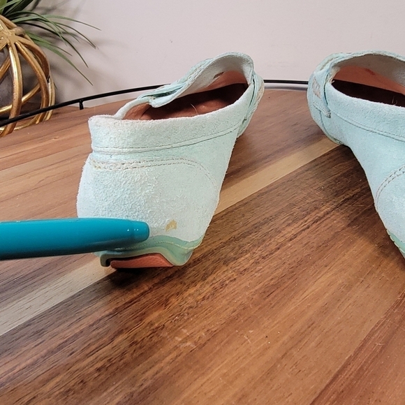 Cynthia Rowley Mint Green Suede Moccasin Driving Loafers Size 6.5 - Picture 7 of 17
